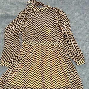Forever 21 Zigzag Pattern Dress - Black and Tan